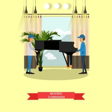 Moving company services concept vector illustration in flat style Stock Illustration