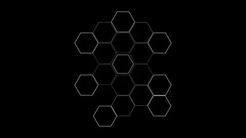 Moving composition of hexagons for an abstract background Видео 284462598