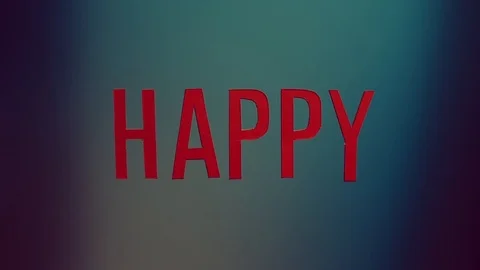 Moving composition from the letters of the word happy. Video stock 123011051