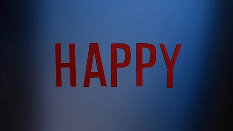 Moving composition from the letters of the word happy. Video stock 123011315