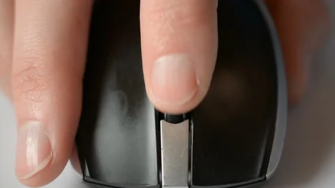 Moving computer mouse wheel and press mouse button click on white background Stock Footage 119242790