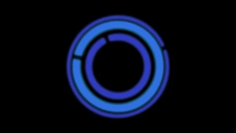 Moving concentric circles in glowing blue Видео 124719107