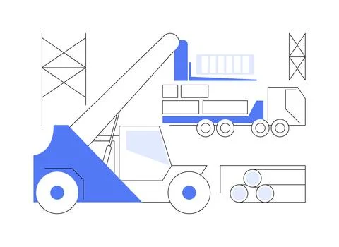 Moving construction goods abstract concept vector illustration. Stock Illustration