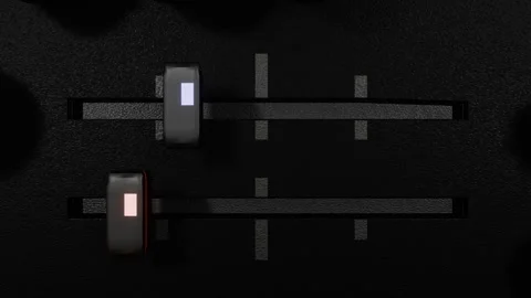 Moving controls on a mixing console on a dark background. concept of a recording Stock Footage 311720835