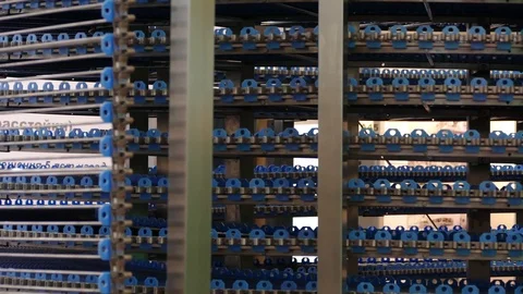 Moving conveyor lines Stock Footage 96176459