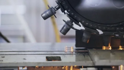 Moving conveyor mechanism with bottle Stock Footage 76980947