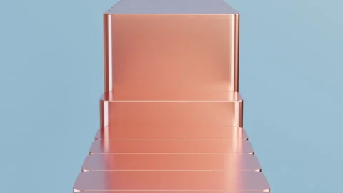 Moving copper plates. 4k seamless looped video Stock Footage 165251282