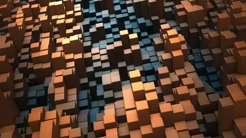 Moving Cube Blocks Background Stock Footage 348020026