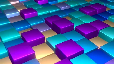 Moving cubes change color. Seamless loop Stock Footage 229836815