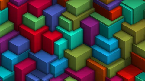 Moving Cubes Cuboids Blocks Boxes Changing Size Box Stack 3d Stock Footage 153952994