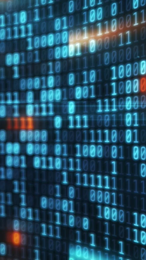 Moving curved array of binary code. Video stock 253486586