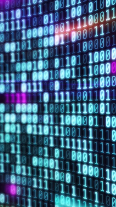 Moving curved array of binary code. Stock Footage 254053006