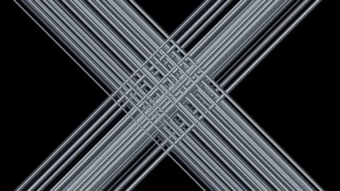 Moving cylinders or lines forming the letter x Stock Footage 259475400