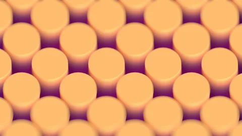 Moving cylinders pattern with trendy gradient. 3d render seamless loop animation Stock Footage 197110857