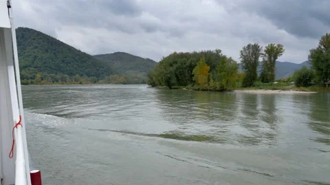 Moving on the Danube, Austria Stock Footage 142173052