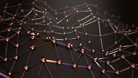 Moving dark metallic plexus pattern looping 3D animation Stock Footage 163281540
