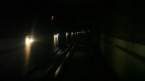 Moving in dark tunnel Stock Footage 59757007