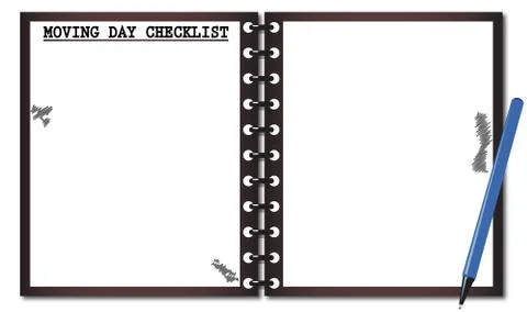 Moving Day Checklist Notepad Stock Illustration