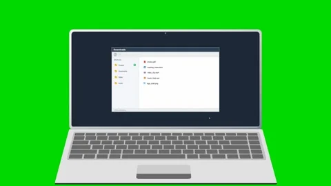 Moving digital document on a laptop interface over green screen. 4K Stock Footage 342114797