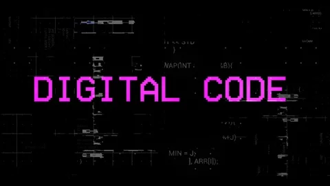Moving digital glitch colorful random developing program code grid figure at Stock Footage 102039287