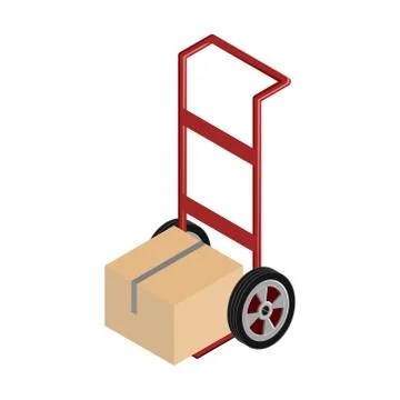 Moving Dolly With Box Vector Illustrazione stock