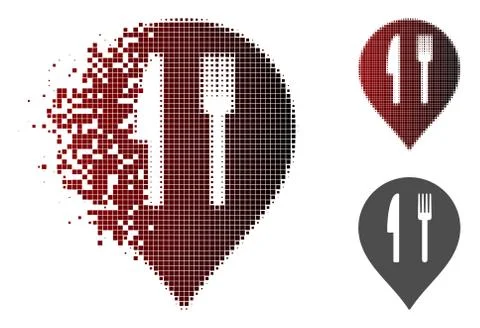 Moving Dot Halftone Cafe Marker Icon Stockillustratie