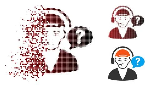 Moving Dot Halftone Call Center Chat Icon イラスト素材