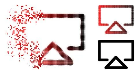 Moving Dot Halftone Data Entry Icon Stock Illustration