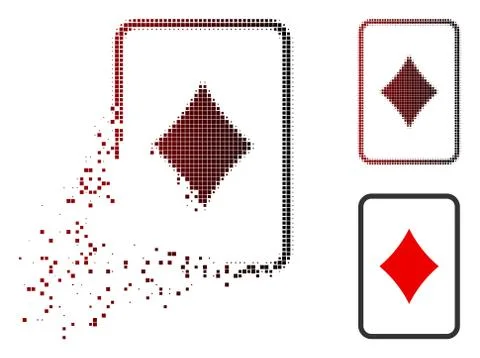 Moving Dot Halftone Diamonds Gambling Card Icon 스톡 일러스트