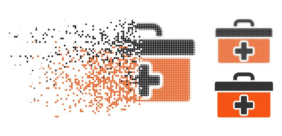 Moving Dot Halftone First Aid Toolbox Icon イラスト素材