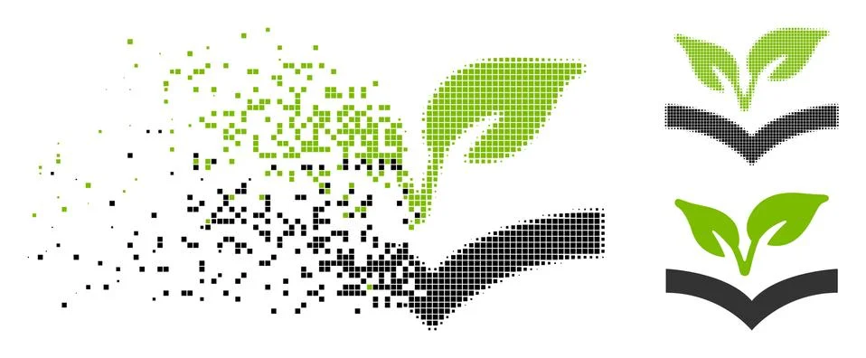 Moving Dot Halftone Flora Knowledge Icon Illustrazione stock