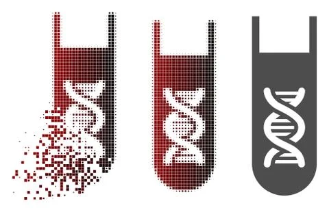 Moving Dot Halftone Genetic Analysis Test-Tube Icon 库存插图