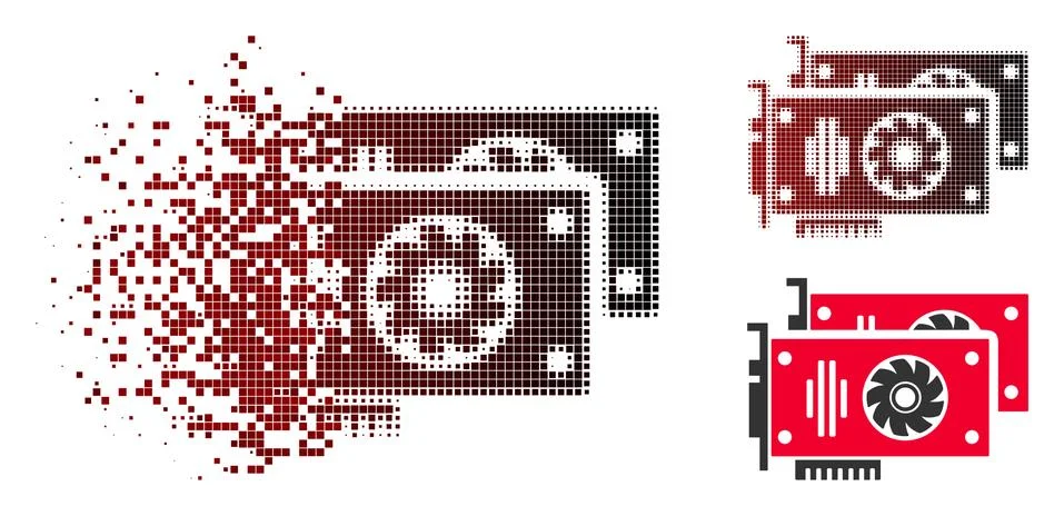Moving Dot Halftone Graphic Accelerator Cards Icon イラスト素材