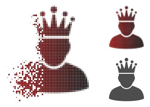 Moving Dot Halftone King Icon Stockillustratie