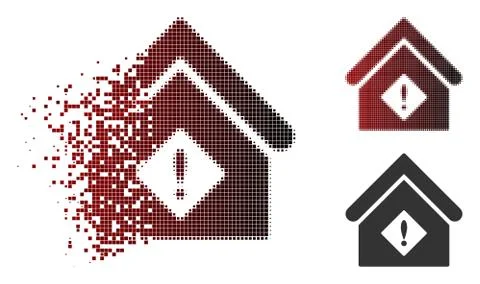 Moving Dot Halftone Problem Building Icon Ilustración de archivo