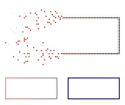 Moving Dot Halftone Rectangle Frame Icon 스톡 일러스트