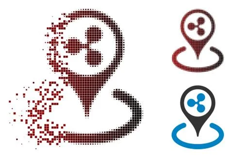 Moving Dot Halftone Ripple Location Icon Illustrazione stock