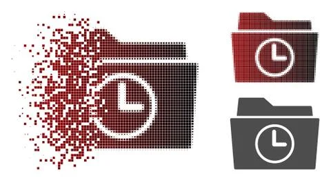 Moving Dot Halftone Temporary Folder Icon Stock Illustration