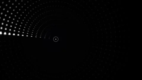 Moving dots create a spiral effect in a dark background Stock Footage 339329319