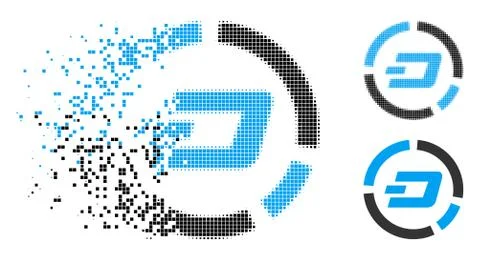 Moving Dotted Halftone Dash Pie Chart Icon 库存插图