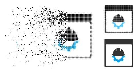 Moving Dotted Halftone Development Calendar Page Icon 库存插图