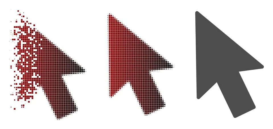 Moving Dotted Halftone Mouse Cursor Icon Illustrazione stock