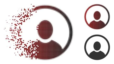 Moving Dotted Halftone Rounded User Portrait Icon Illustrazione stock