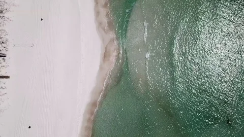 Moving down beach drone footage 库存影片 88669482