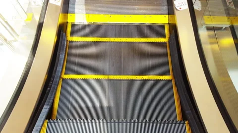 Moving down on Empty Escalator 4K Video stock 52401894