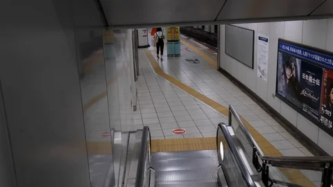Moving Down Escalator  Video stock 111524524