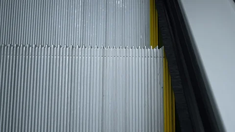 Moving down in modern escalator. Video stock 91343690