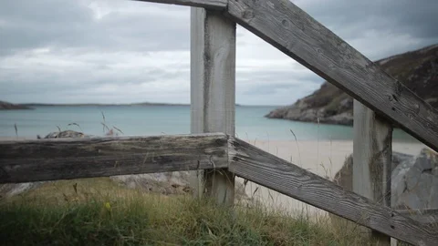 Moving down steps to the Beach Stock Footage 106914789
