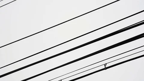 Moving electrical power line cables Stock Footage 98777784