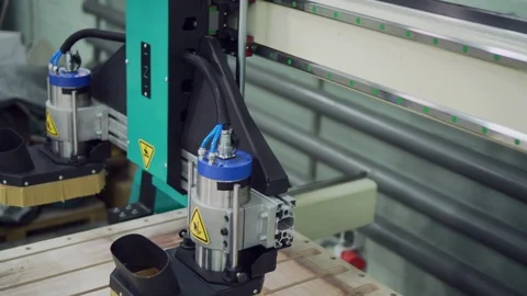 Moving elements of the CNC machine, close-up. Stock-Footage 125910170